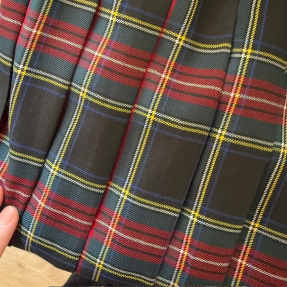 Womens Vintage Plaid Pleated Midi Skirt Dark Academia Old Money University - Picture 6 of 12